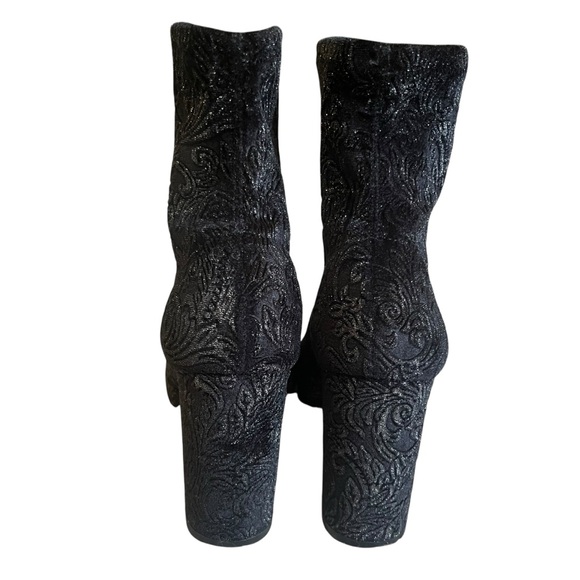 AQUAZZURA So Me Bootie sz 37.5 US 7.5 Imperial forest velvet black sock boot - Picture 9 of 11